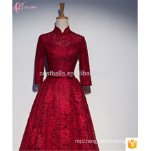 fully beaded lace red Dubai evening dress